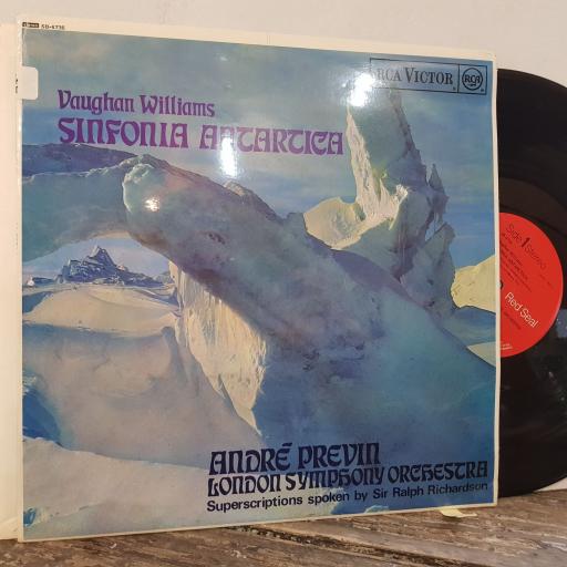 VAUGHAN WILLIAMS - LONDON SYMPHONY ORCHESTRA, ANDRE PREVIN, SIR RALPH RICHARDSON Sinfonia antartica, 12" vinyl LP. SB6736.