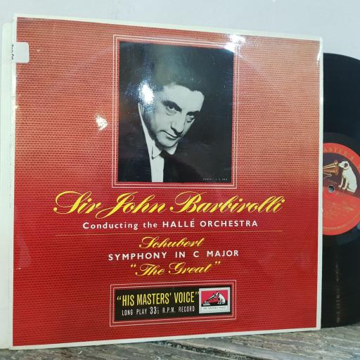 SCHUBERT, HALLE ORCHESTRA, SIR JOHN BARBIROLLI Symphony in C major ("the great"), 12" vinyl LP. ALP1178.