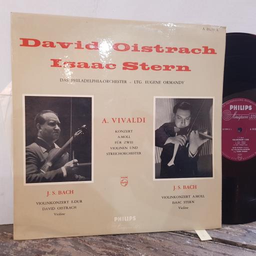 A. VIVALDI, DAVID OISTRAKH, ISAAC STERN, J.S. BACH, THE PHILADELPHIA ORCHESTRA Concerto for two violins and string orchestra in a minor, 12" vinyl LP. A01239L