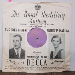 WESMINSTER ABBEY CHOIR The royal wedding anthem: alleluya, 10" vinyl 78. R001