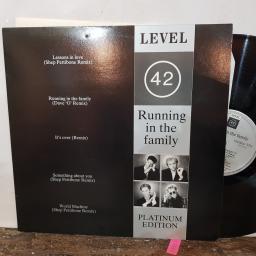 LEVEL 42 Running in the family. PLATINUM EDITION, 12" vinyl LP. POLHB42