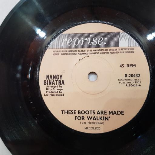 NANCY SINATRA These boots are made for walking, The city never sleeps at night, 7" vinyl single. R20432