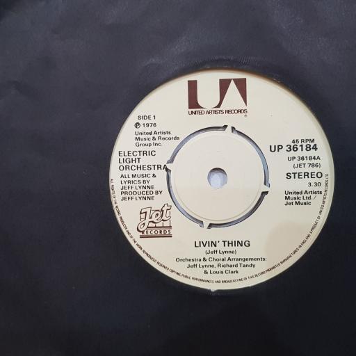 ELECTRIC LIGHT ORCHESTRA Livin' thing, Fire on high, 7" vinyl single. UP36184