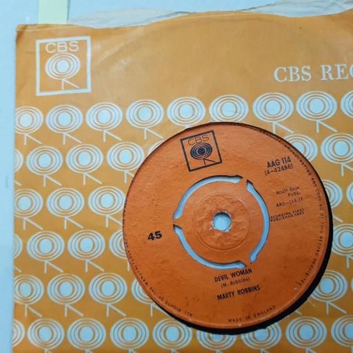 MARTY ROBBINS Devil woman, April fools day, 7" vinyl single. AAG114