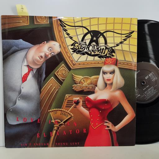 AEROSMITH love in an elevator, ain't enough, young lust. GEF63T.12" vinyl EP.