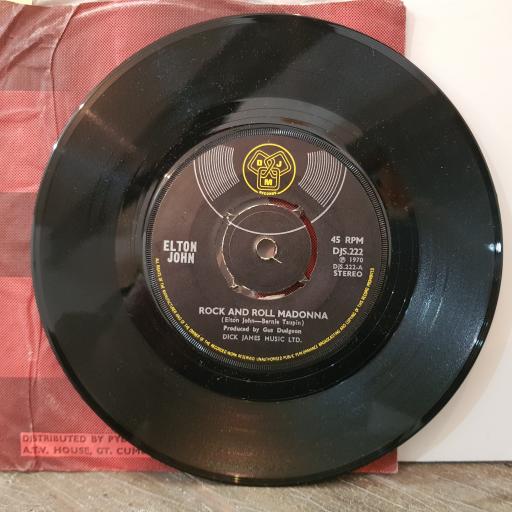 ELTON JOHN Rock and roll madonna, 7" vinyl single. DJS222