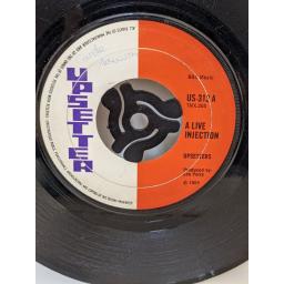 UPSETTERS / BLEECHERS, A live injection / Everything for fun, 7" vinyl SINGLE. US313