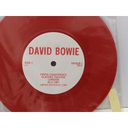 DAVID BOWIE Press conference players theatre london 20 3 1987, 7" red vinyl SINGLE. SPIDER1