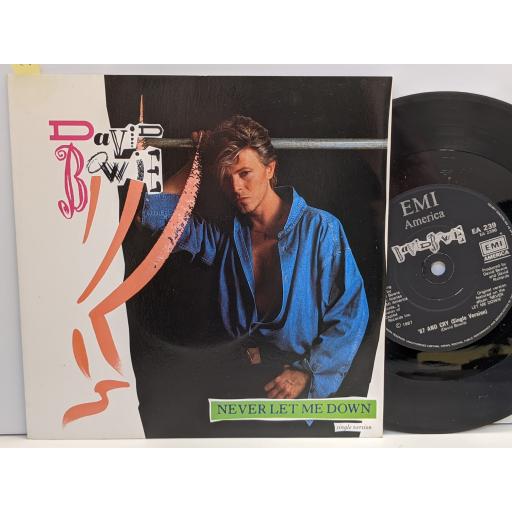 DAVID BOWIE Never let me down, '87 and cry, 7" vinyl SINGLE. EA239