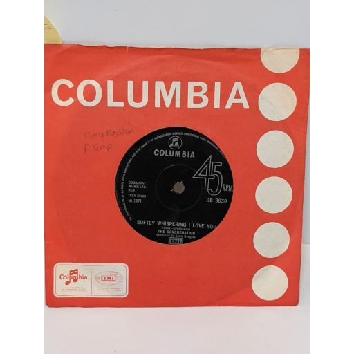 THE CONGREGATION Softly whispering i love you, When susie takes the plane, 7" vinyl SINGLE. DB8830