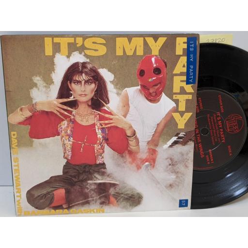 DAVE STEWART WITH BARBARA GASKIN It's my party, Waiting in the wings, 7" vinyl SINGLE. BROKEN2