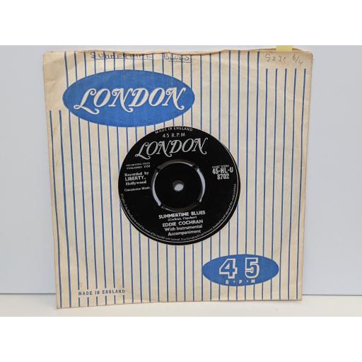 EDDIE COCHRAN Summertime blues, Love again, 7" vinyl SINGLE. 45HLU8702