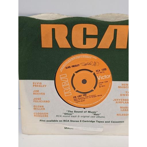 ELVIS PRESLEY I've lost you, The next step is love, 7" vinyl SINGLE. RCA1999