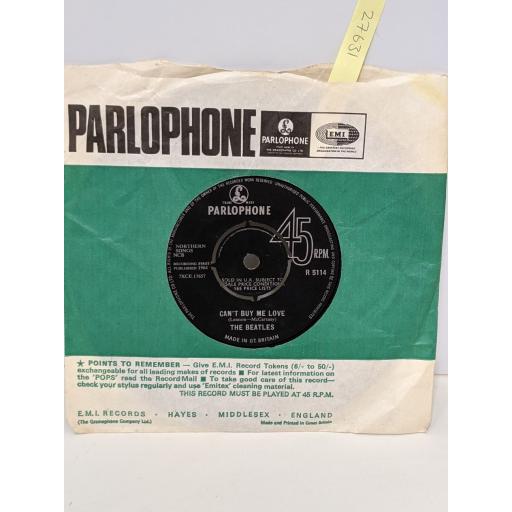 THE BEATLES Can't buy me love, You can't do that, 7" vinyl SINGLE. R5114