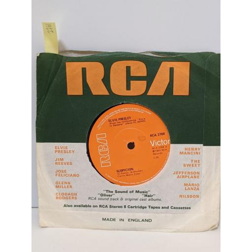ELVIS PRESLEY Suspicion, It's a long lonely highway, 7" vinyl SINGLE. RCA2768