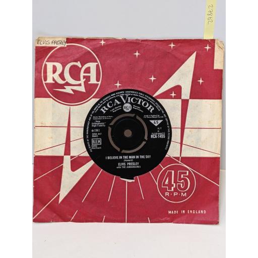 ELVIS PRESLEY I believe in the man in the sky, Crying in the chapel, 7" vinyl SINGLE. RCA1455