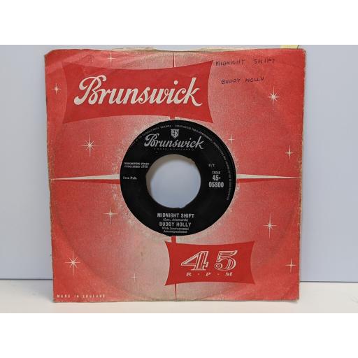 BUDDY HOLLY Midnight shift, rock around with ollie vee, 7" vinyl SINGLE. 4505800