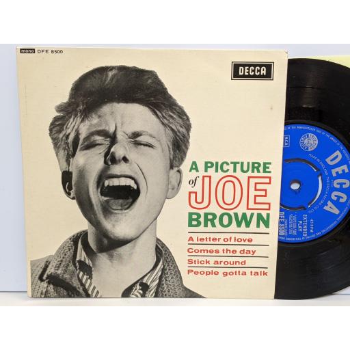 JOE BROWN A letter of love, Comes the day, Stick around, People gotta talk, 7" vinyl EP. DFE8500