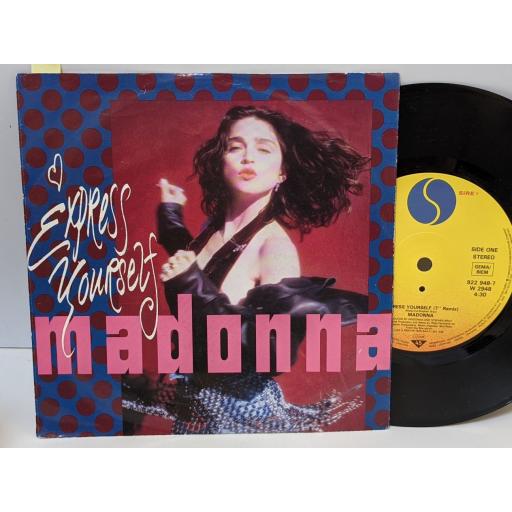 MADONNA Express yourself (remix), The look of love, 7" vinyl SINGLE. 9229486W9248