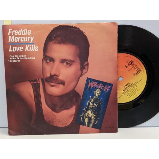 FREDDIE MERCURY Love kills, Rotwang's party (robot dance), 7" vinyl SINGLE. A4735