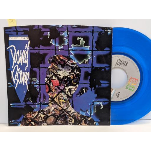 DAVID BOWIE Blue jean, Dancing with the big boys, 7" BLUE vinyl SINGLE. B8231