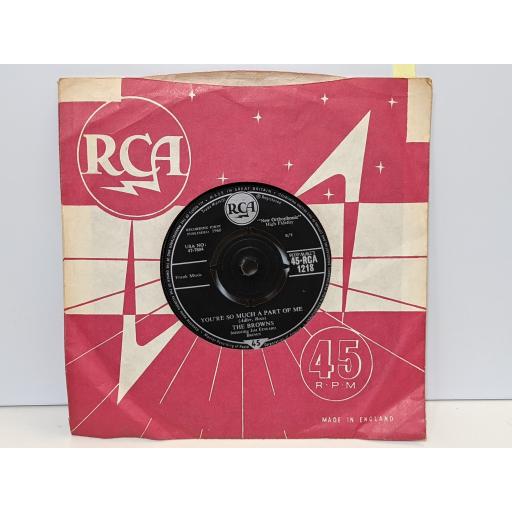 THE BROWNS You're so much a part of me, Send me the pillow you dream on, 7" vinyl SINGLE. 45RCA1218
