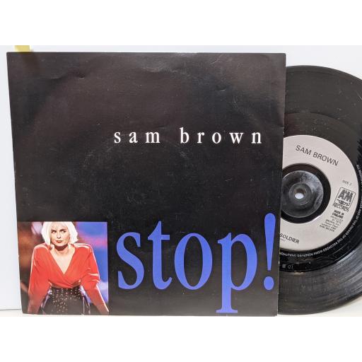 SAM BROWN Stop, Blue soldier, 7" vinyl SINGLE. AM440