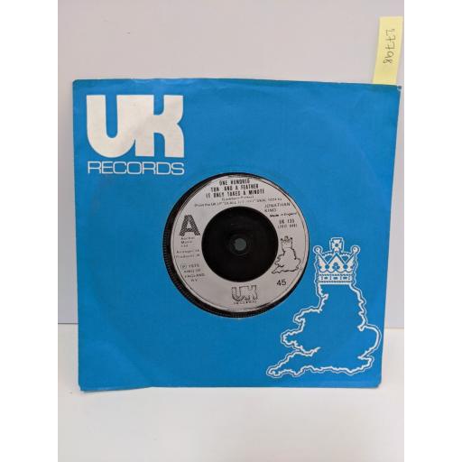 ONE HUNDRED TON AND A FEATHER It only takes a minute, Last june this june, 7" vinyl SINGLE. UK135