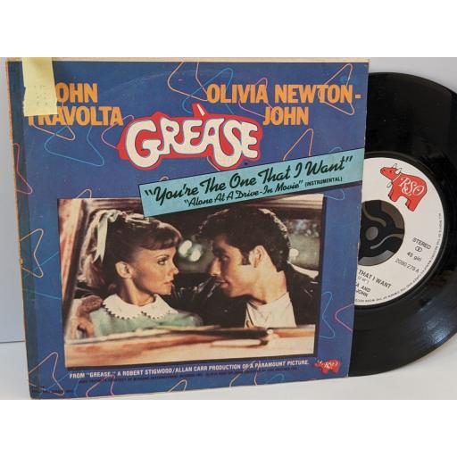 JOHN TRAVOLTA AND OLIVIA NEWTON-JOHN You're the one that i want, alone at a drive in movie, 7" vinyl SINGLE. 2090279