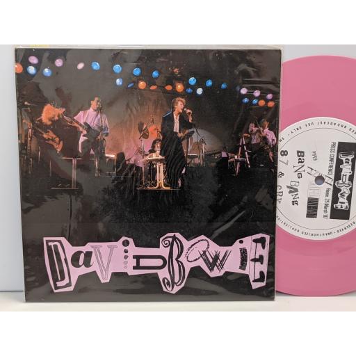 DAVID BOWIE Press conference rome 25 3 1987, 7" pink vinyl SINGLE. SILU87