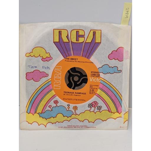 THE SWEET Teenage rampage, Own up take a look at yourself, 7" vinyl SINGLE. LPBO5004