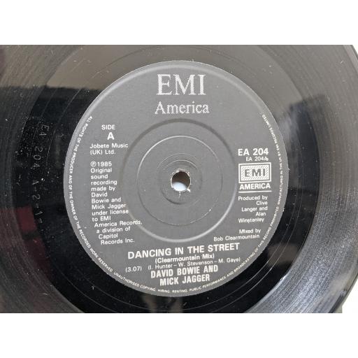 MICK JAGGER DAVID BOWIE Dancing in the street, (instrumental), 7" vinyl SINGLE. EA204