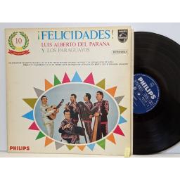 LUIS ALBERTO DEL PARANA Y LOS PARAGUAYOS Felicidades!, 12" vinyl LP. 840217BY