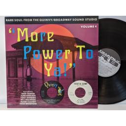 VARIOUS "More power to ya!" (rare soul from quinvy / broadway sound studio, volume 4), 12" vinyl LP. CRB1224