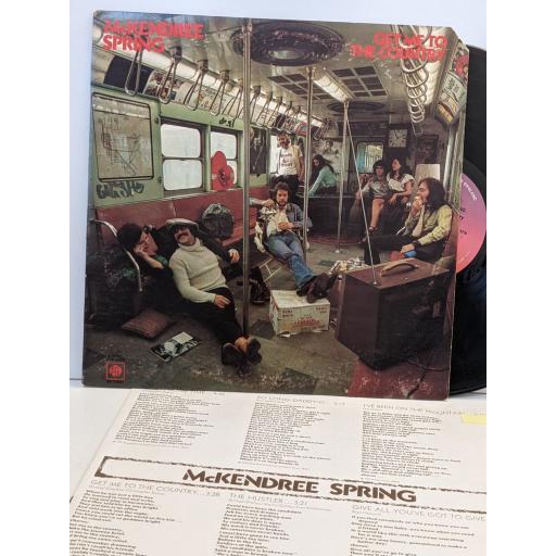McKENDREE SPRING Get me to the country, 12" vinyl LP. PYE12108