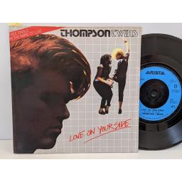 THOMPSON TWINS Love on your side, Love on your back, 7" vinyl SINGLE. ARIST504