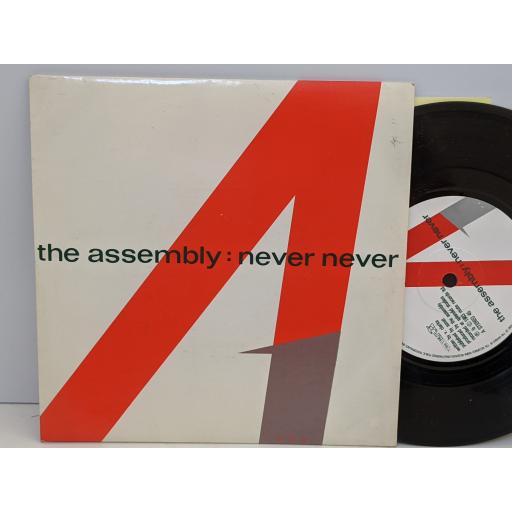 THE ASSEMBLY Never never, Stop/start, 7" vinyl SINGLE. 7TINY1