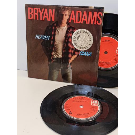 BRYAN ADAMS Heaven, Diana, 2x 7" vinyl SINGLE. FREE3