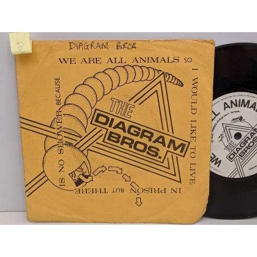 THE DIAGRAM BROS We are all animals, There is no shower, I would like to live in prison, 7" vinyl SINGLE. CON1