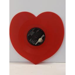 SURVIVOR American heartbeat / Silver girl 7" cut-out red picture disc single. SCTA102813
