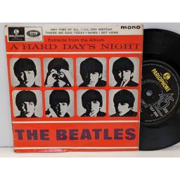 THE BEATLES A hard day's night 7" vinyl EP. GEP8924
