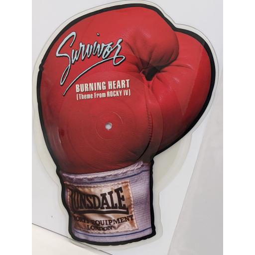 SURVIVOR Burning heart (theme from Rocky IV) 7" cut-out picture disc 45 RPM. WA6708