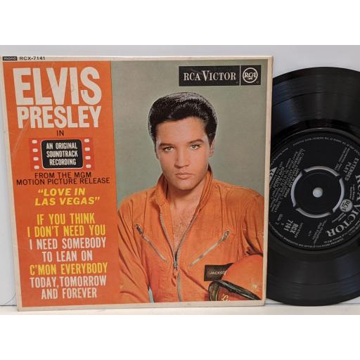 ELVIS PRESLEY If you think I don't need you 7" vinyl EP. RCX-7141