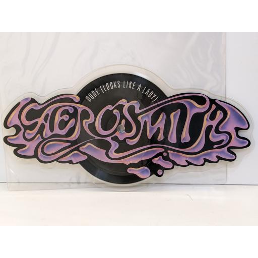 AEROSMITH Dude (looks like a lady) 7" cut-out picture disc single. GEF72P