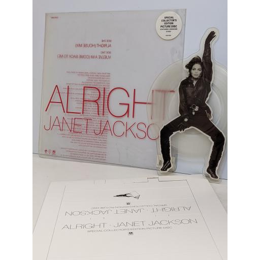 JANET JACKSON Alright (house mix) 7" cut-out picture disc single. USAS693
