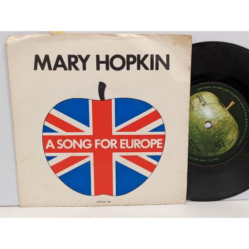 MARY HOPKIN A song for Europe 7" single. APPLE26