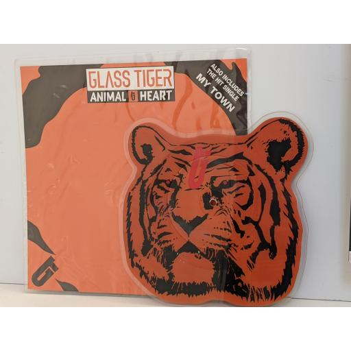 GLASS TIGER Animal heart 7" cut-out picture disc single. 2046540