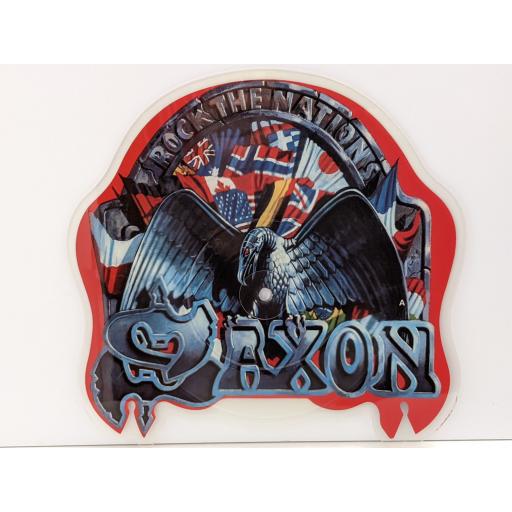 SAXON Rock the nations 7" cut-out picture disc single. EMPI5587