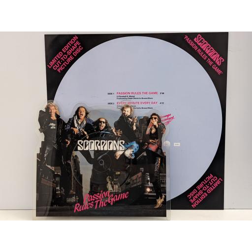 SCORPIONS Passion rules the game 7" limited edition cut-out picture disc single. HARP5242