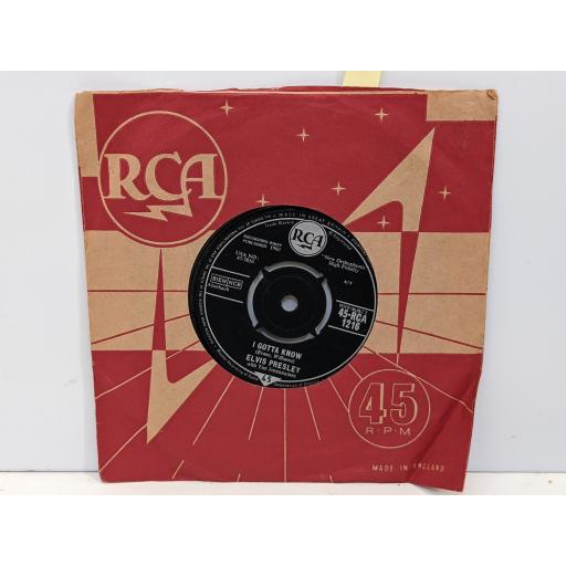 ELVIS PRESLEY Are You Lonesome Tonight? I gotta know 7" single. 45-RCA-1216